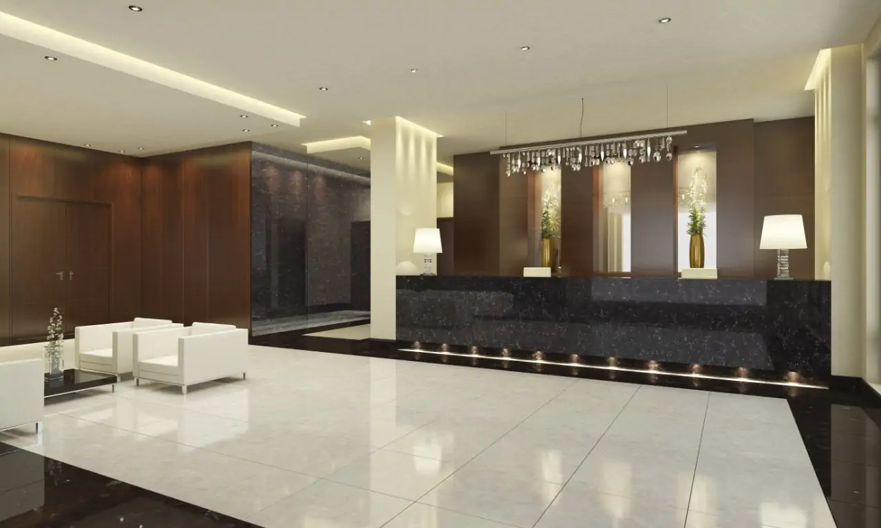 Zodiaq Onyx Carrara Lobby